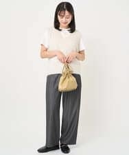 F1KJA21080 MK MICHEL KLEIN(小さいサイズ)(メゾン ドゥ サンク) 【小さいサイズ】イニシャル刺繍コットンTシャツ/UVカット/接触冷感/洗える ホワイト