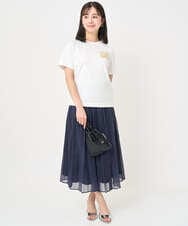 F1KJA21080 MK MICHEL KLEIN(小さいサイズ)(メゾン ドゥ サンク) 【小さいサイズ】イニシャル刺繍コットンTシャツ/UVカット/接触冷感/洗える ホワイト