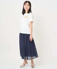 F1KJA21080 MK MICHEL KLEIN(小さいサイズ)(メゾン ドゥ サンク) 【小さいサイズ】イニシャル刺繍コットンTシャツ/UVカット/接触冷感/洗える ホワイト