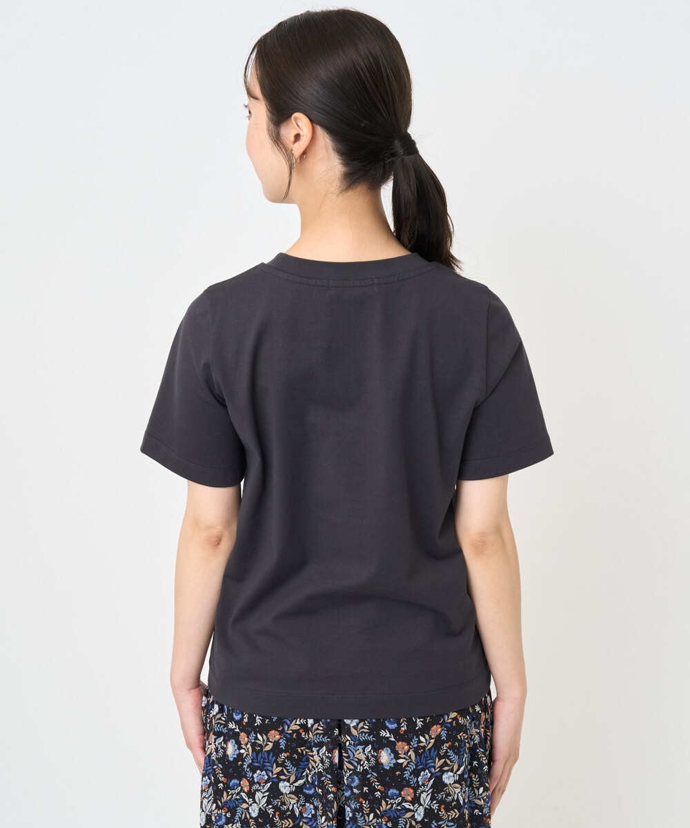 F1KJA21080 MK MICHEL KLEIN(小さいサイズ)(メゾン ドゥ サンク) 【小さいサイズ】イニシャル刺繍コットンTシャツ/UVカット/接触冷感/洗える ホワイト