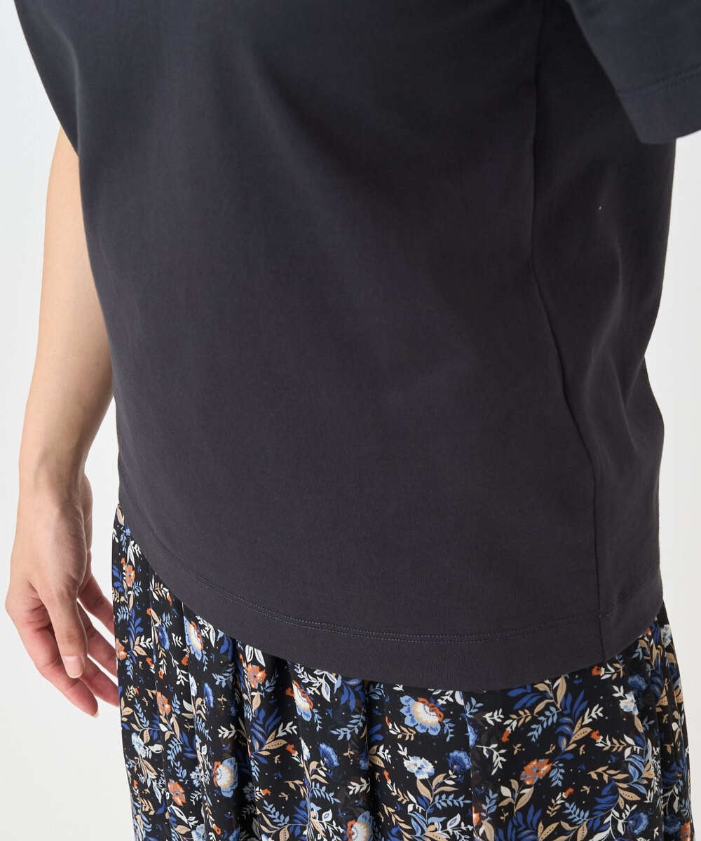 F1KJA21080 MK MICHEL KLEIN(小さいサイズ)(メゾン ドゥ サンク) 【小さいサイズ】イニシャル刺繍コットンTシャツ/UVカット/接触冷感/洗える ホワイト