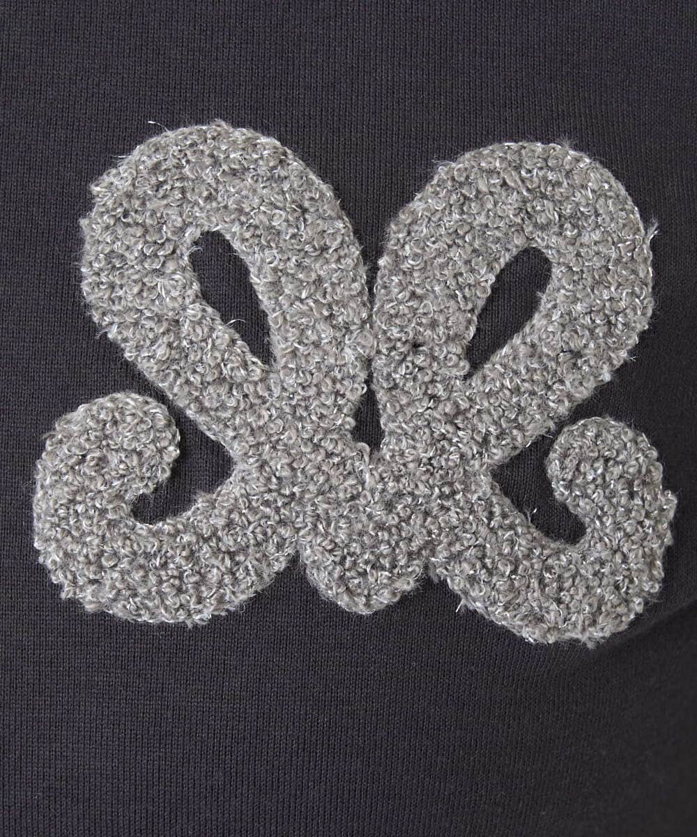 F1KJA21080 MK MICHEL KLEIN(小さいサイズ)(メゾン ドゥ サンク) 【小さいサイズ】イニシャル刺繍コットンTシャツ/UVカット/接触冷感/洗える ホワイト