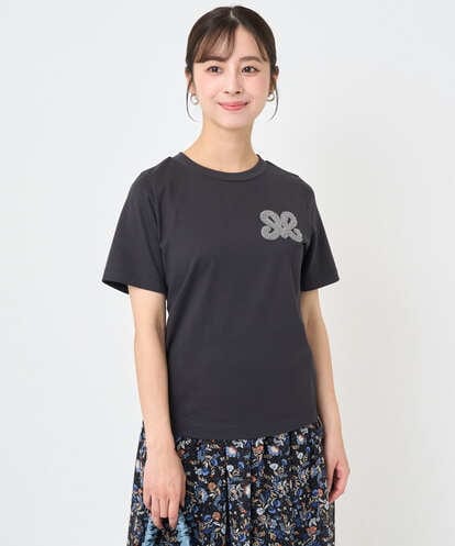 F1KJA21080 MK MICHEL KLEIN(小さいサイズ) 【小さいサイズ】イニシャル刺繍コットンTシャツ/UVカット/接触冷感/洗える