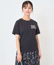 F1KJA21080 MK MICHEL KLEIN(小さいサイズ)(メゾン ドゥ サンク) 【小さいサイズ】イニシャル刺繍コットンTシャツ/UVカット/接触冷感/洗える ダークグレー