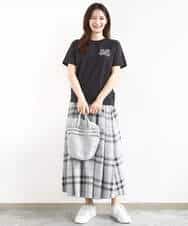 F1KJA21080 MK MICHEL KLEIN(小さいサイズ)(メゾン ドゥ サンク) 【小さいサイズ】イニシャル刺繍コットンTシャツ/UVカット/接触冷感/洗える ホワイト