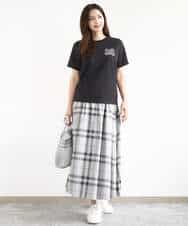 F1KJA21080 MK MICHEL KLEIN(小さいサイズ)(メゾン ドゥ サンク) 【小さいサイズ】イニシャル刺繍コットンTシャツ/UVカット/接触冷感/洗える ホワイト