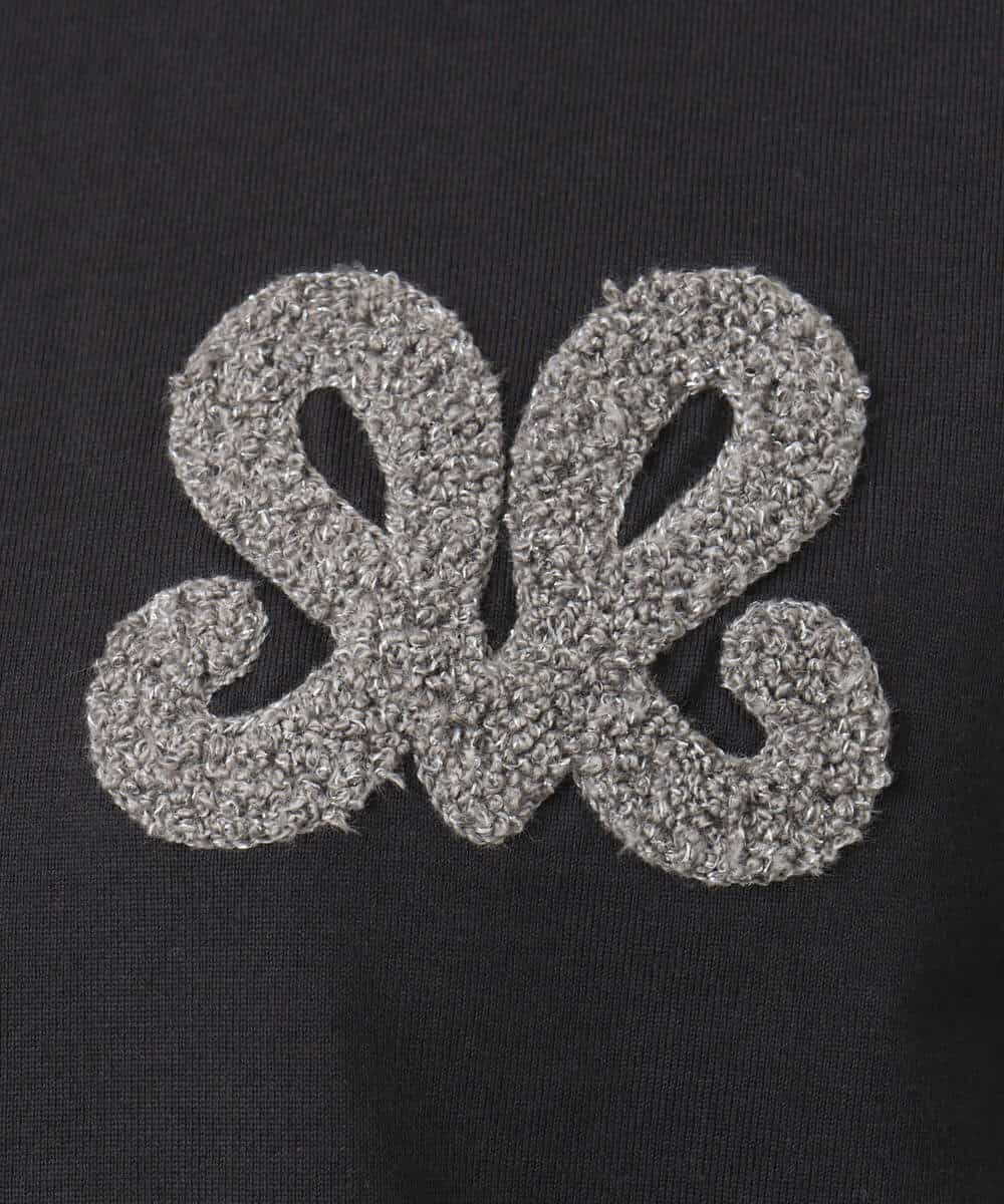F1KJA21080 MK MICHEL KLEIN(小さいサイズ)(メゾン ドゥ サンク) 【小さいサイズ】イニシャル刺繍コットンTシャツ/UVカット/接触冷感/洗える ホワイト