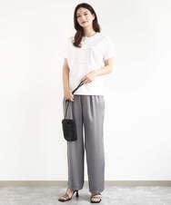 F1KJA70080 MK MICHEL KLEIN(小さいサイズ)(メゾン ドゥ サンク) 【小さいサイズ】フレームロゴデザインTシャツ/UVカット/接触冷感/洗濯機で洗える ホワイト