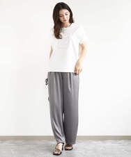 F1KJA70080 MK MICHEL KLEIN(小さいサイズ)(メゾン ドゥ サンク) 【小さいサイズ】フレームロゴデザインTシャツ/UVカット/接触冷感/洗濯機で洗える ホワイト