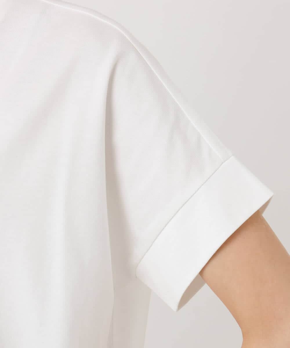 F1KJA70080 MK MICHEL KLEIN(小さいサイズ)(メゾン ドゥ サンク) 【小さいサイズ】フレームロゴデザインTシャツ/UVカット/接触冷感/洗濯機で洗える ホワイト