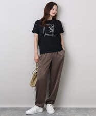 F1KJA70080 MK MICHEL KLEIN(小さいサイズ)(メゾン ドゥ サンク) 【小さいサイズ】フレームロゴデザインTシャツ/UVカット/接触冷感/洗濯機で洗える ホワイト