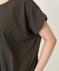 F1KJA73120 MK MICHEL KLEIN(小さいサイズ)(メゾン ドゥ サンク) 【小さいサイズ】フレンチスリーブジャージーカットソー/接触冷感/速乾/洗える/セットアップ対応 グレージュ