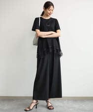 F1KJD21110 MK MICHEL KLEIN(小さいサイズ)(メゾン ドゥ サンク) 【小さいサイズ】[洗える]イレヘムレースデザインカットソー ブラック