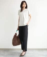 F1KJD22130 MK MICHEL KLEIN(小さいサイズ)(メゾン ドゥ サンク) 【小さいサイズ】[洗える]前後2way フロントジップデザインカットソー ダークグレー