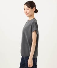F1KJD22130 MK MICHEL KLEIN(小さいサイズ)(メゾン ドゥ サンク) 【小さいサイズ】[洗える]前後2way フロントジップデザインカットソー ダークグレー