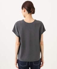 F1KJD22130 MK MICHEL KLEIN(小さいサイズ)(メゾン ドゥ サンク) 【小さいサイズ】[洗える]前後2way フロントジップデザインカットソー ダークグレー
