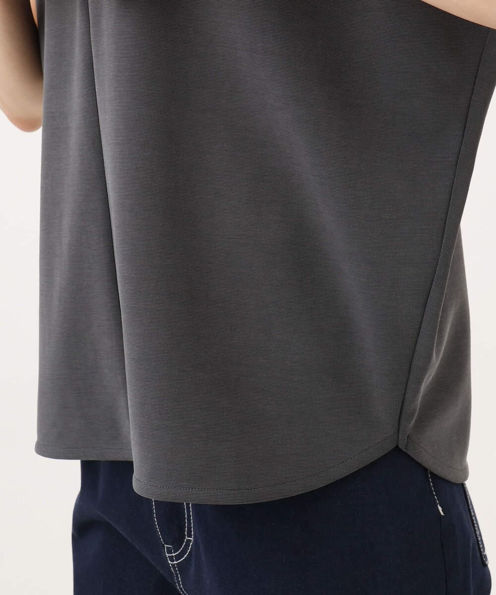 F1KJD22130 MK MICHEL KLEIN(小さいサイズ)(メゾン ドゥ サンク) 【小さいサイズ】[洗える]前後2way フロントジップデザインカットソー ダークグレー