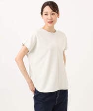 F1KJD22130 MK MICHEL KLEIN(小さいサイズ)(メゾン ドゥ サンク) 【小さいサイズ】[洗える]前後2way フロントジップデザインカットソー ダークグレー