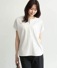 F1KJD22130 MK MICHEL KLEIN(小さいサイズ)(メゾン ドゥ サンク) 【小さいサイズ】[洗える]前後2way フロントジップデザインカットソー ダークグレー