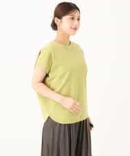 F1KJD22130 MK MICHEL KLEIN(小さいサイズ)(メゾン ドゥ サンク) 【小さいサイズ】[洗える]前後2way フロントジップデザインカットソー オリーブ