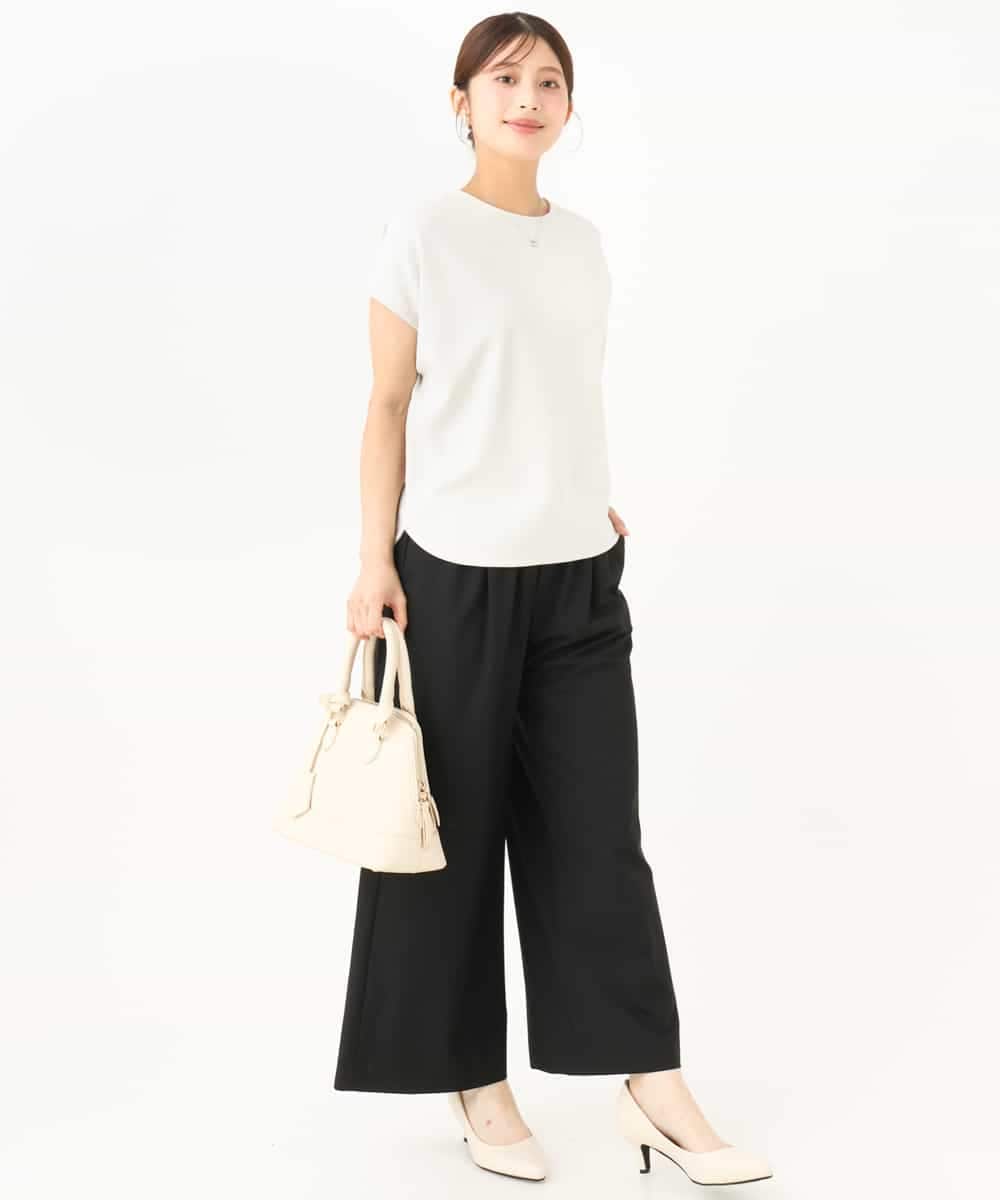 F1KJD22130 MK MICHEL KLEIN(小さいサイズ)(メゾン ドゥ サンク) 【小さいサイズ】[洗える]前後2way フロントジップデザインカットソー オリーブ