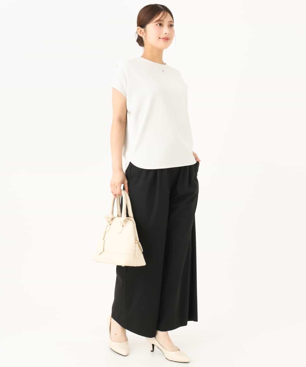 F1KJD22130 MK MICHEL KLEIN(小さいサイズ)(メゾン ドゥ サンク) 【小さいサイズ】[洗える]前後2way フロントジップデザインカットソー オリーブ