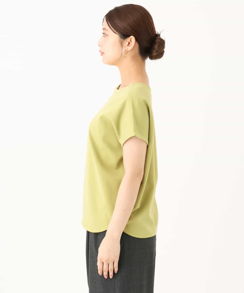 F1KJD22130 MK MICHEL KLEIN(小さいサイズ)(メゾン ドゥ サンク) 【小さいサイズ】[洗える]前後2way フロントジップデザインカットソー オリーブ