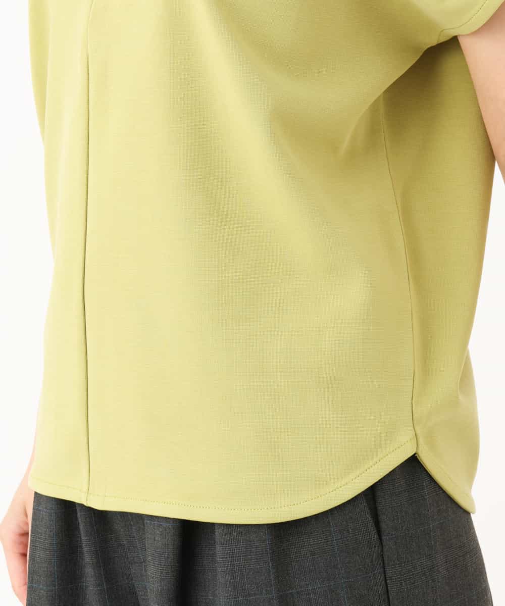 F1KJD22130 MK MICHEL KLEIN(小さいサイズ)(メゾン ドゥ サンク) 【小さいサイズ】[洗える]前後2way フロントジップデザインカットソー オリーブ