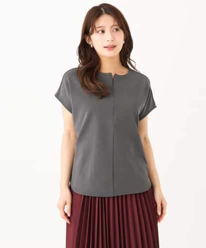 F1KJD22130 MK MICHEL KLEIN(小さいサイズ) 【小さいサイズ】[洗える]前後2way フロントジップデザインカットソー