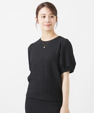F1KJV71120 MK MICHEL KLEIN(小さいサイズ)(メゾン ドゥ サンク) 【小さいサイズ】ポコポコボリュームスリーブカットソー/洗える イエロー