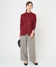 F1LAA36170 MK MICHEL KLEIN(小さいサイズ)(メゾン ドゥ サンク) 【小さいサイズ】サスペンダー付きワイドパンツ（チェック・無地）/2way/洗える ブラウン（チェック）