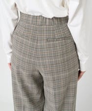 F1LAA36170 MK MICHEL KLEIN(小さいサイズ)(メゾン ドゥ サンク) 【小さいサイズ】サスペンダー付きワイドパンツ（チェック・無地）/2way/洗える ブラウン（チェック）