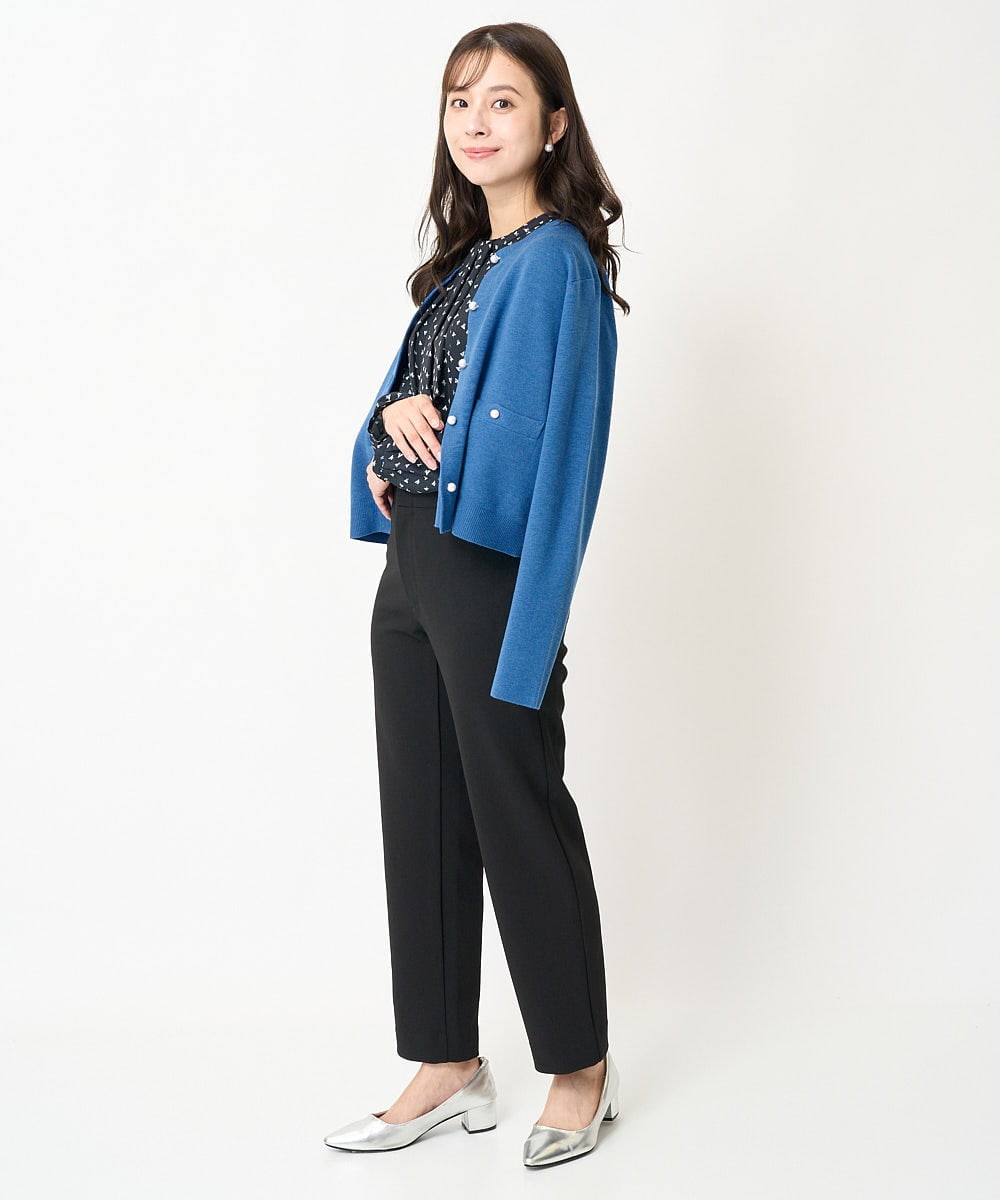 F1LAA42170 MK MICHEL KLEIN(小さいサイズ)(メゾン ドゥ サンク) 【小さいサイズ】ハイストレッチスリムパンツ/洗える アイボリー