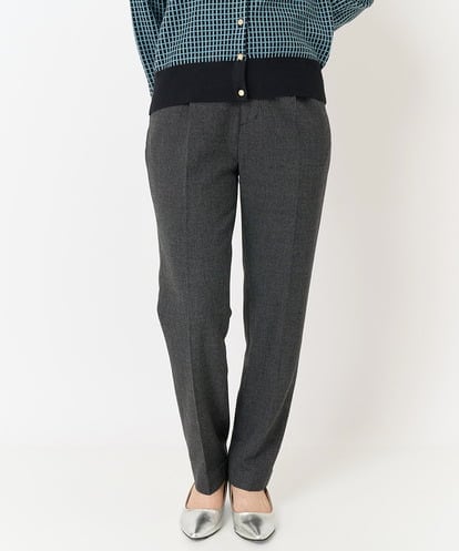 F1LAA56150 MK MICHEL KLEIN(小さいサイズ) 【小さいサイズ】ツイード調両面起毛テーパードパンツ/洗える