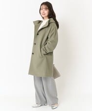 F1LAA58160 MK MICHEL KLEIN(小さいサイズ)(メゾン ドゥ サンク) 【小さいサイズ】ツイード調両面起毛ワイドパンツ/洗える ダークグレー