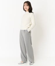 F1LAA58160 MK MICHEL KLEIN(小さいサイズ)(メゾン ドゥ サンク) 【小さいサイズ】ツイード調両面起毛ワイドパンツ/洗える ダークグレー