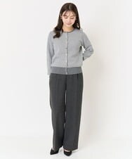F1LAA58160 MK MICHEL KLEIN(小さいサイズ)(メゾン ドゥ サンク) 【小さいサイズ】ツイード調両面起毛ワイドパンツ/洗える ダークグレー