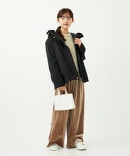 F1LAD31160 MK MICHEL KLEIN(小さいサイズ)(メゾン ドゥ サンク) 【小さいサイズ】スノーベロア ワイドパンツ/洗える ライトブラウン