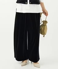 F1LAD31160 MK MICHEL KLEIN(小さいサイズ)(メゾン ドゥ サンク) 【小さいサイズ】スノーベロア ワイドパンツ/洗える ライトブラウン