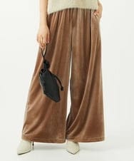 F1LAD31160 MK MICHEL KLEIN(小さいサイズ)(メゾン ドゥ サンク) 【小さいサイズ】スノーベロア ワイドパンツ/洗える ライトブラウン