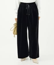 F1LAD31160 MK MICHEL KLEIN(小さいサイズ)(メゾン ドゥ サンク) 【小さいサイズ】スノーベロア ワイドパンツ/洗える ブラック