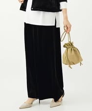 F1LAD31160 MK MICHEL KLEIN(小さいサイズ)(メゾン ドゥ サンク) 【小さいサイズ】スノーベロア ワイドパンツ/洗える ブラック