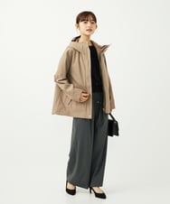 F1LAD34160 MK MICHEL KLEIN(小さいサイズ)(メゾン ドゥ サンク) 【小さいサイズ】ストレートワイドパンツ(ストライプ・無地)/洗える ベージュ（無地）