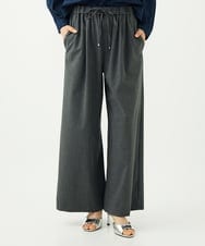 F1LAD34160 MK MICHEL KLEIN(小さいサイズ)(メゾン ドゥ サンク) 【小さいサイズ】ストレートワイドパンツ(ストライプ・無地)/洗える ベージュ（無地）