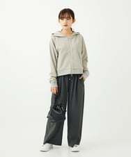 F1LAD34160 MK MICHEL KLEIN(小さいサイズ)(メゾン ドゥ サンク) 【小さいサイズ】ストレートワイドパンツ(ストライプ・無地)/洗える ベージュ（無地）