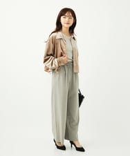 F1LAD34160 MK MICHEL KLEIN(小さいサイズ)(メゾン ドゥ サンク) 【小さいサイズ】ストレートワイドパンツ(ストライプ・無地)/洗える ベージュ（無地）