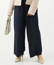 F1LAD34160 MK MICHEL KLEIN(小さいサイズ)(メゾン ドゥ サンク) 【小さいサイズ】ストレートワイドパンツ(ストライプ・無地)/洗える ベージュ（無地）