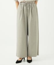 F1LAD34160 MK MICHEL KLEIN(小さいサイズ)(メゾン ドゥ サンク) 【小さいサイズ】ストレートワイドパンツ(ストライプ・無地)/洗える ベージュ（無地）