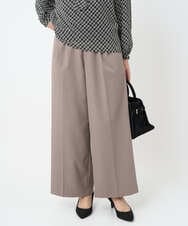 F1LAD45160 MK MICHEL KLEIN(小さいサイズ)(メゾン ドゥ サンク) 【小さいサイズ】ストレートワイドシルエットパンツ（無地・チェック）/洗える モカ（無地）