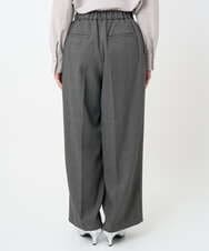 F1LAD45160 MK MICHEL KLEIN(小さいサイズ)(メゾン ドゥ サンク) 【小さいサイズ】ストレートワイドシルエットパンツ（無地・チェック）/洗える グレー（チェック）